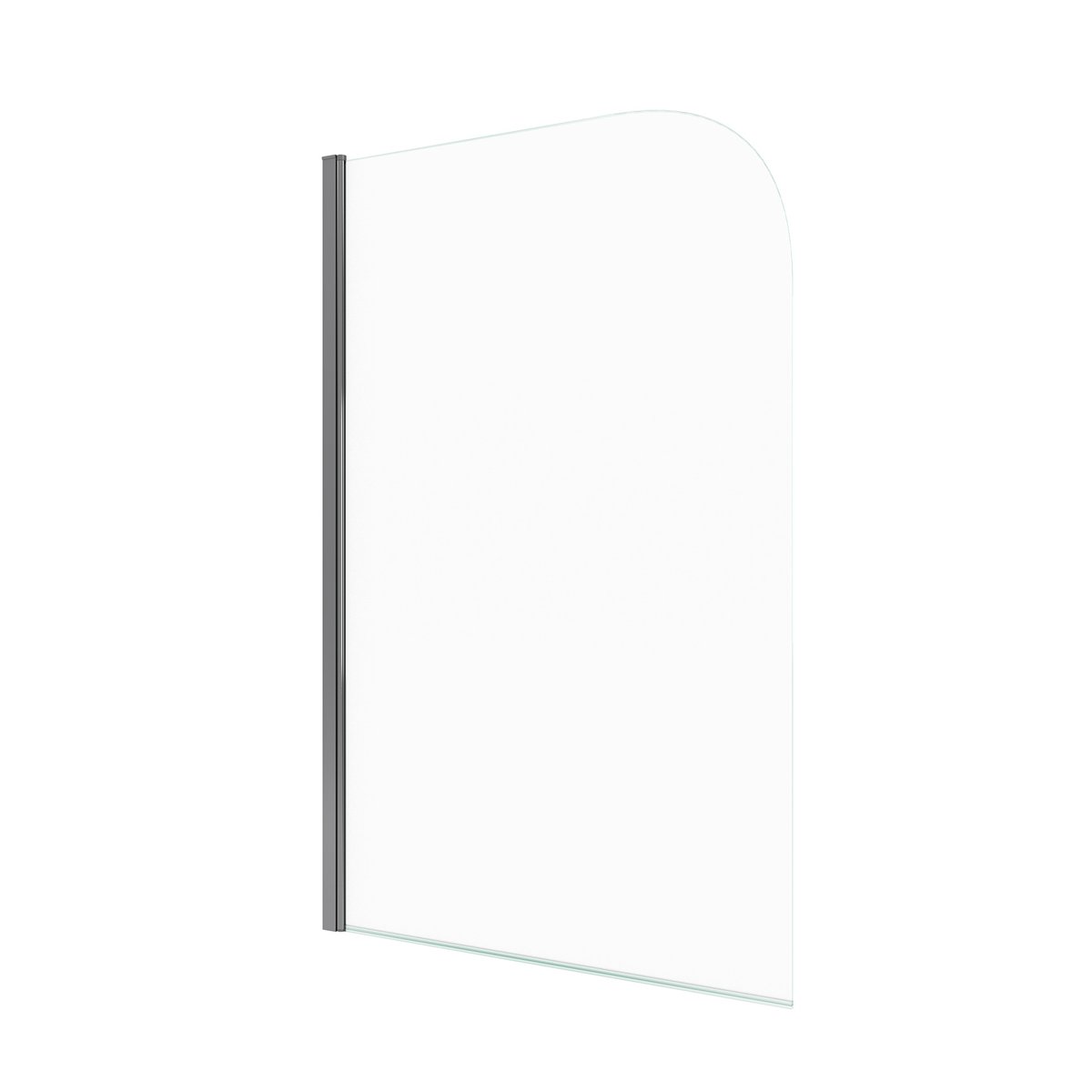 Pare baignoire pivotant courbé en verre trempé argent, HOME MAISON