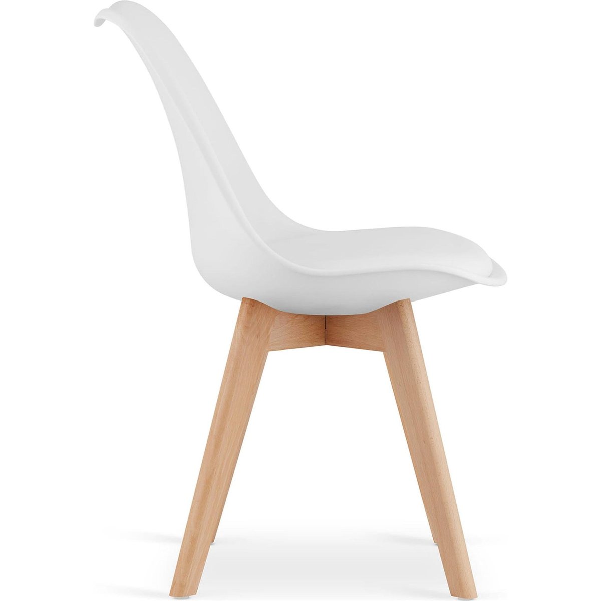 Chaise scandinave pieds bois collection SUCCINE blanc et bois clair, RECOLLECTION