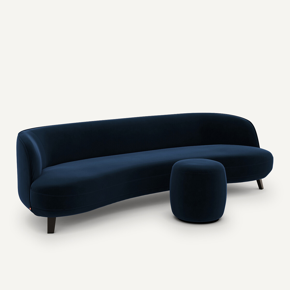 Reposapiés de terciopelo, Rosebury, diseño de Emmanuel Gallina azul oscuro, AM.PM X EMMANUEL GALLINA