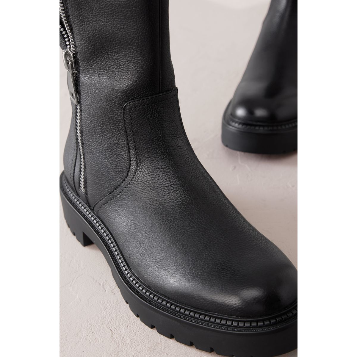 Bottines de motard zippées noir, NEXT