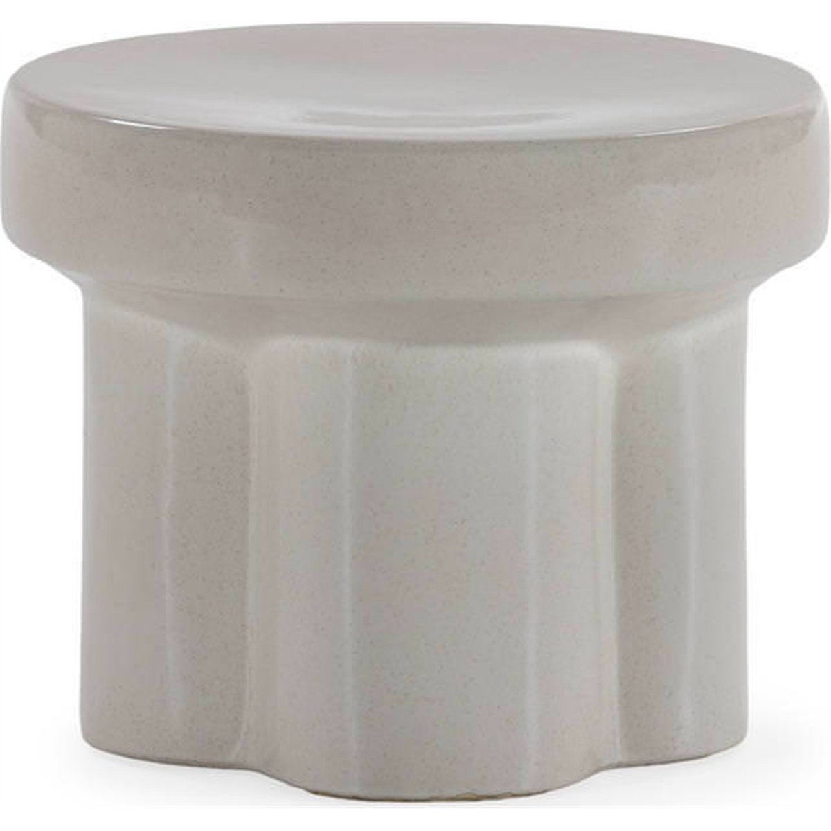 Tabouret sculptural en céramique émaillée blanc, RECOLLECTION
