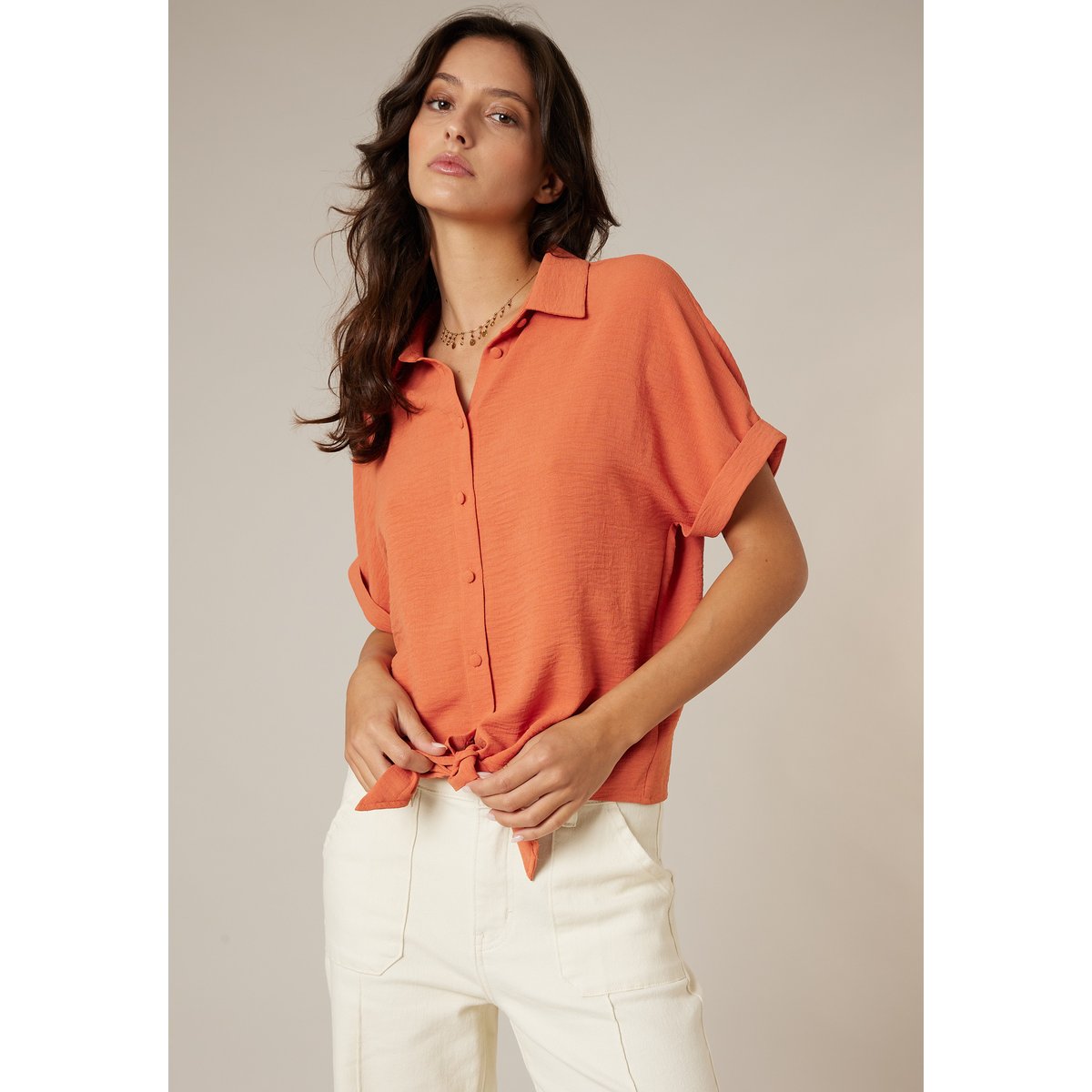 Chemise femme fluide DABBY terracota, DEELUXE