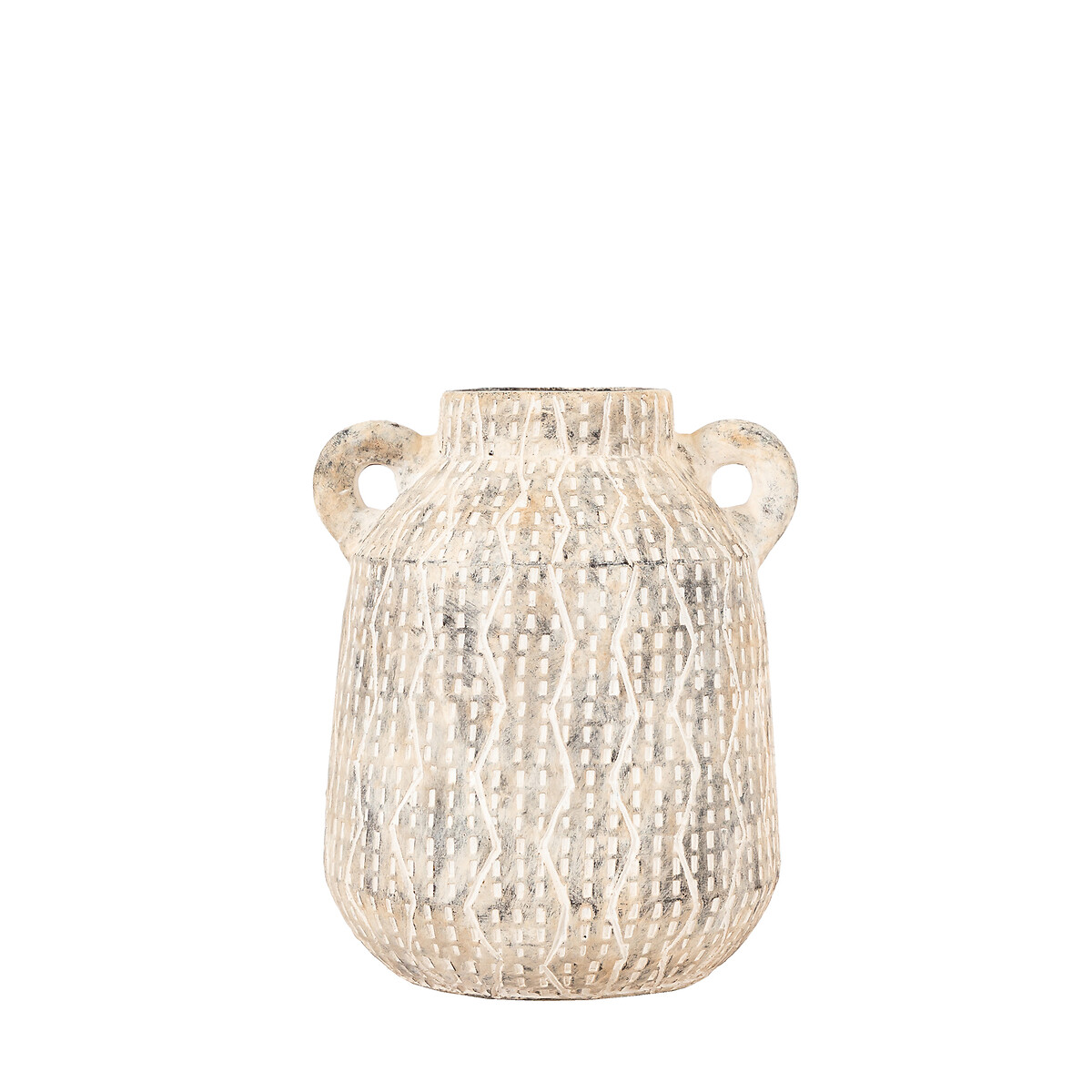 20cm Textured Earthenware Vase white, ÉDITÉ