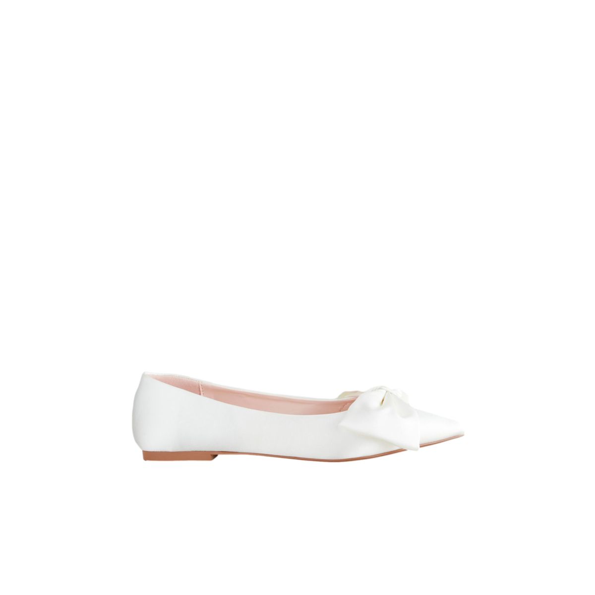 Ballerines de mariée avec nœud et bout pointu ivoire, NEXT