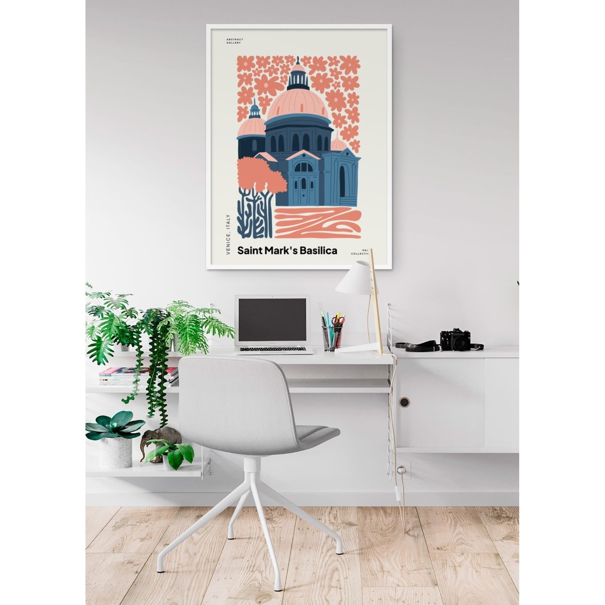 Affiche Venise Basilique Saint Marc blanc, L'AFFICHERIE