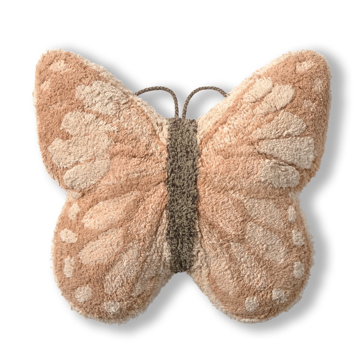 Coussin de sol Papillon PETALS & PALS rose, châtaigne, sable rose, grain de café, brun terre, naturel, LORENA CANALS