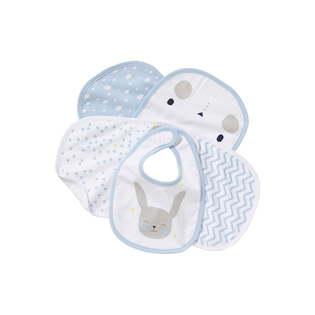 Lot de 5 bavoirs naissance lot chat rose, VERTBAUDET