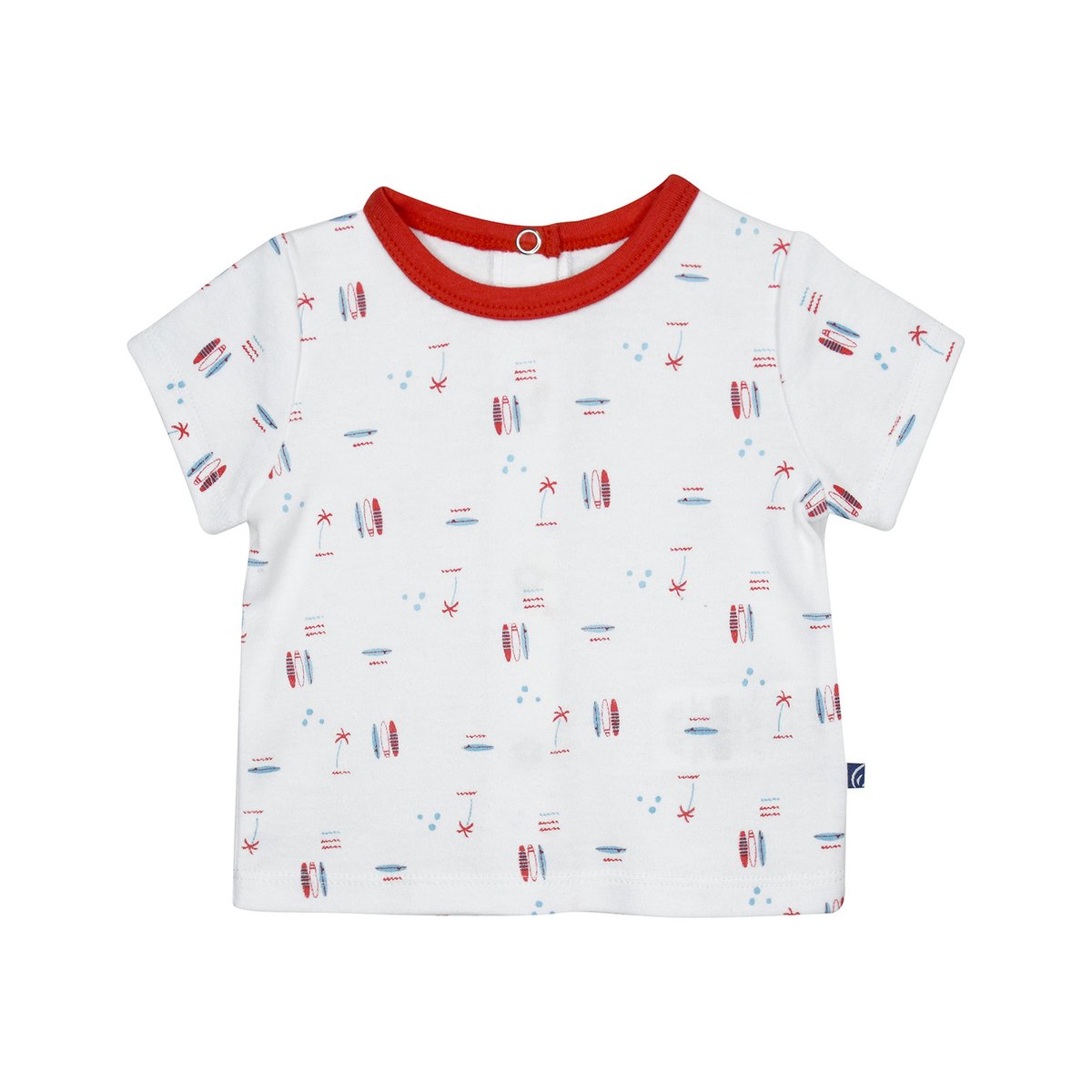 Tee shirt salopette godefroy jean court naissance bleu, SUCRE D'ORGE