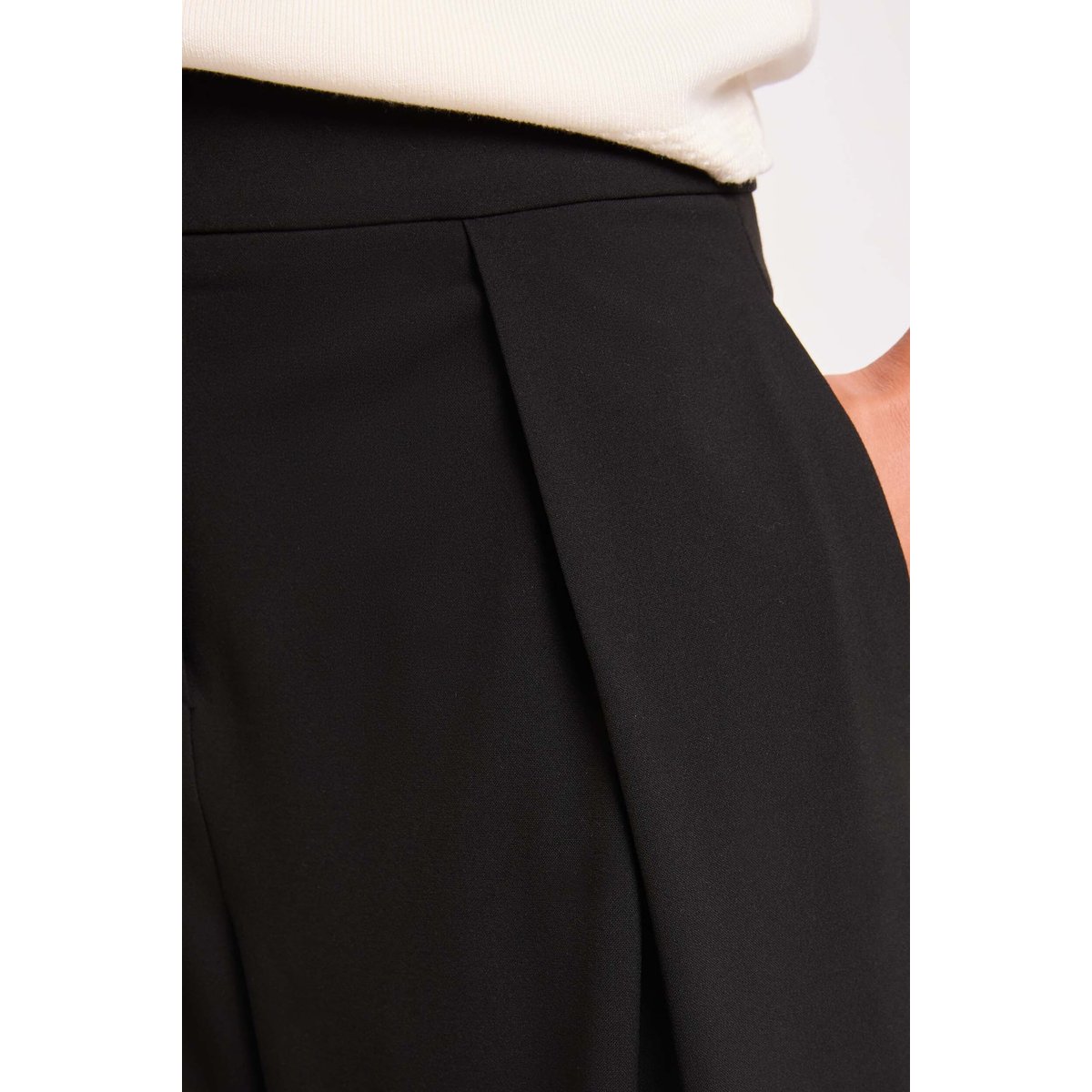 Pantalon taille haute large noir, MORGAN