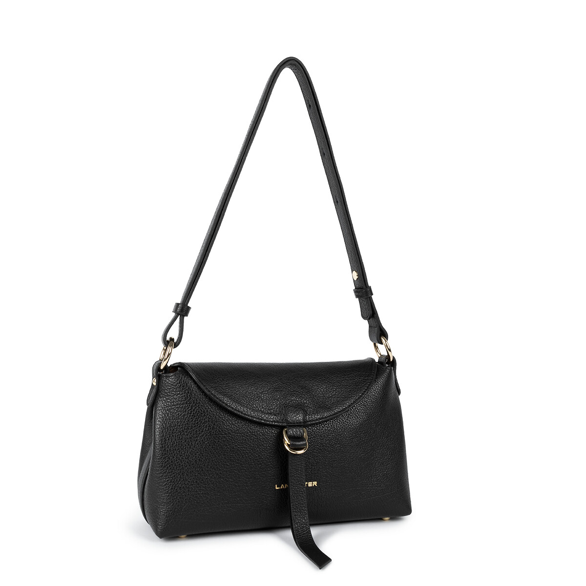 Dune Gaia S Leather Shoulder Bag with Magnetic Flap black, LANCASTER