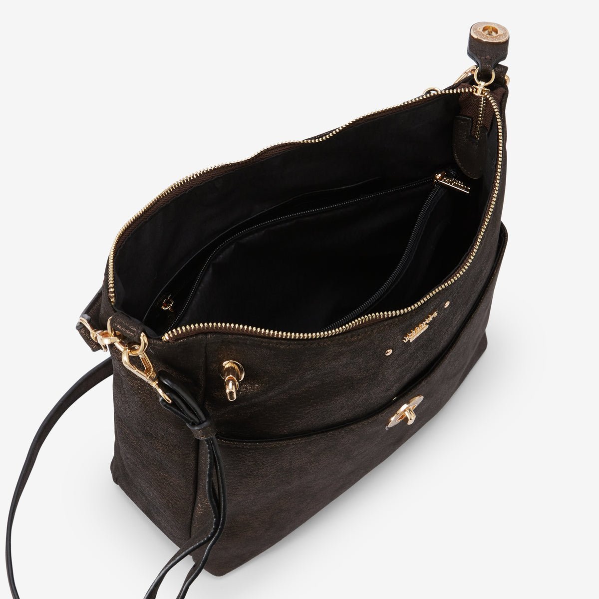 Sac hobo  Roselyne doré,marron, LOLLIPOPS