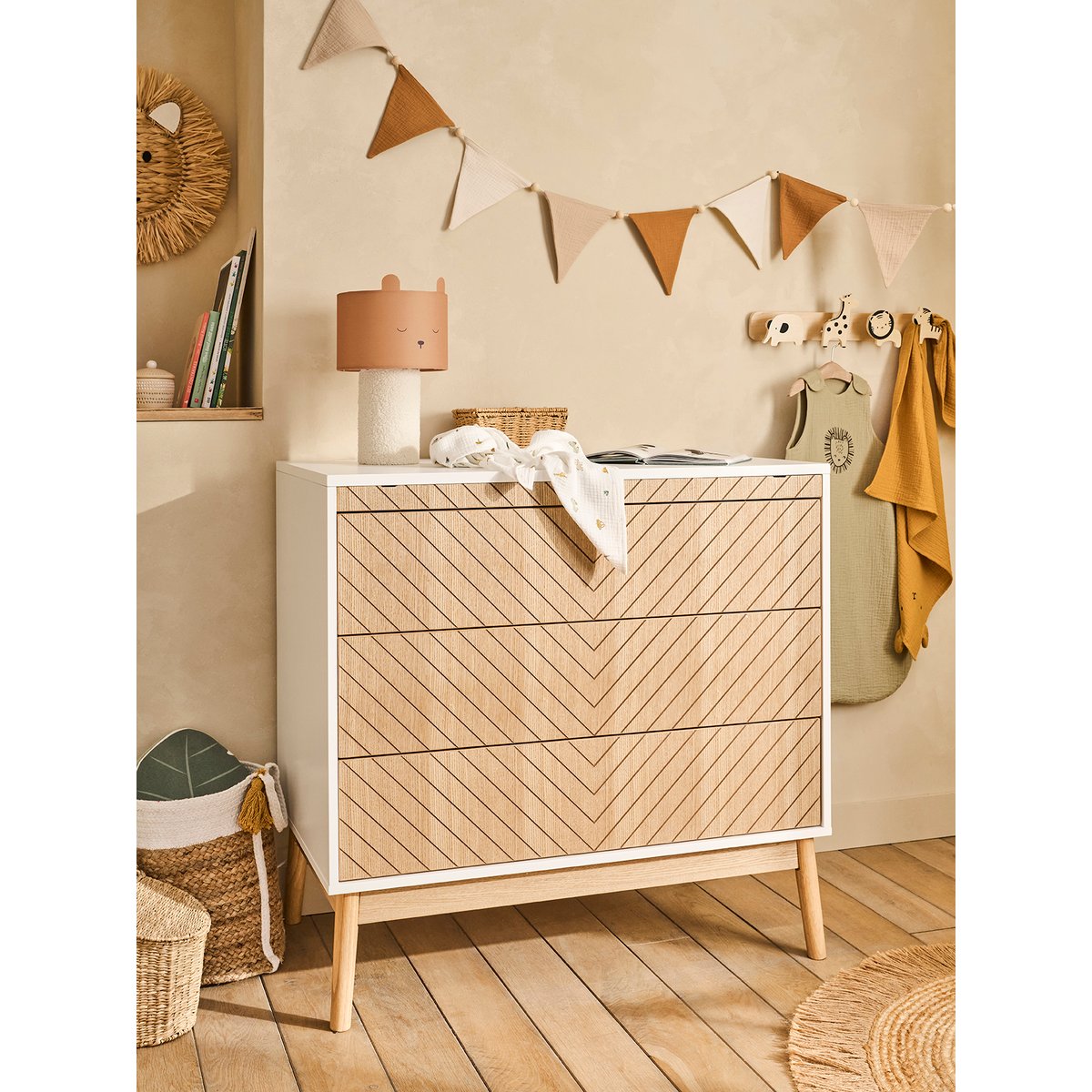 Guirlande fanions en gaze de coton cannelle, VERTBAUDET