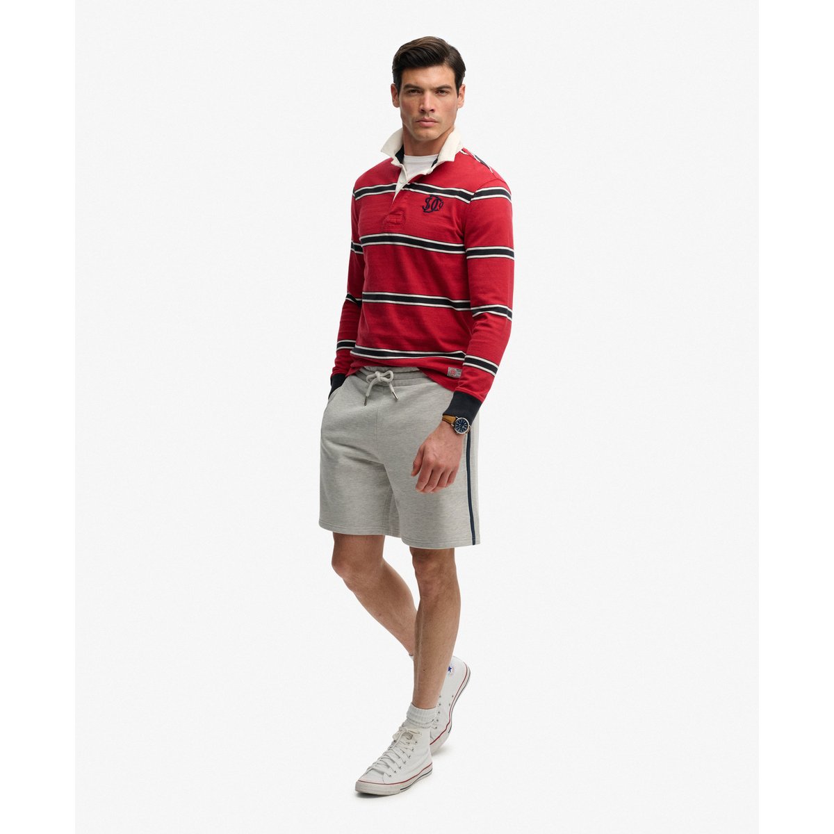 Short Athletic Essentials gris chiné cadet, SUPERDRY