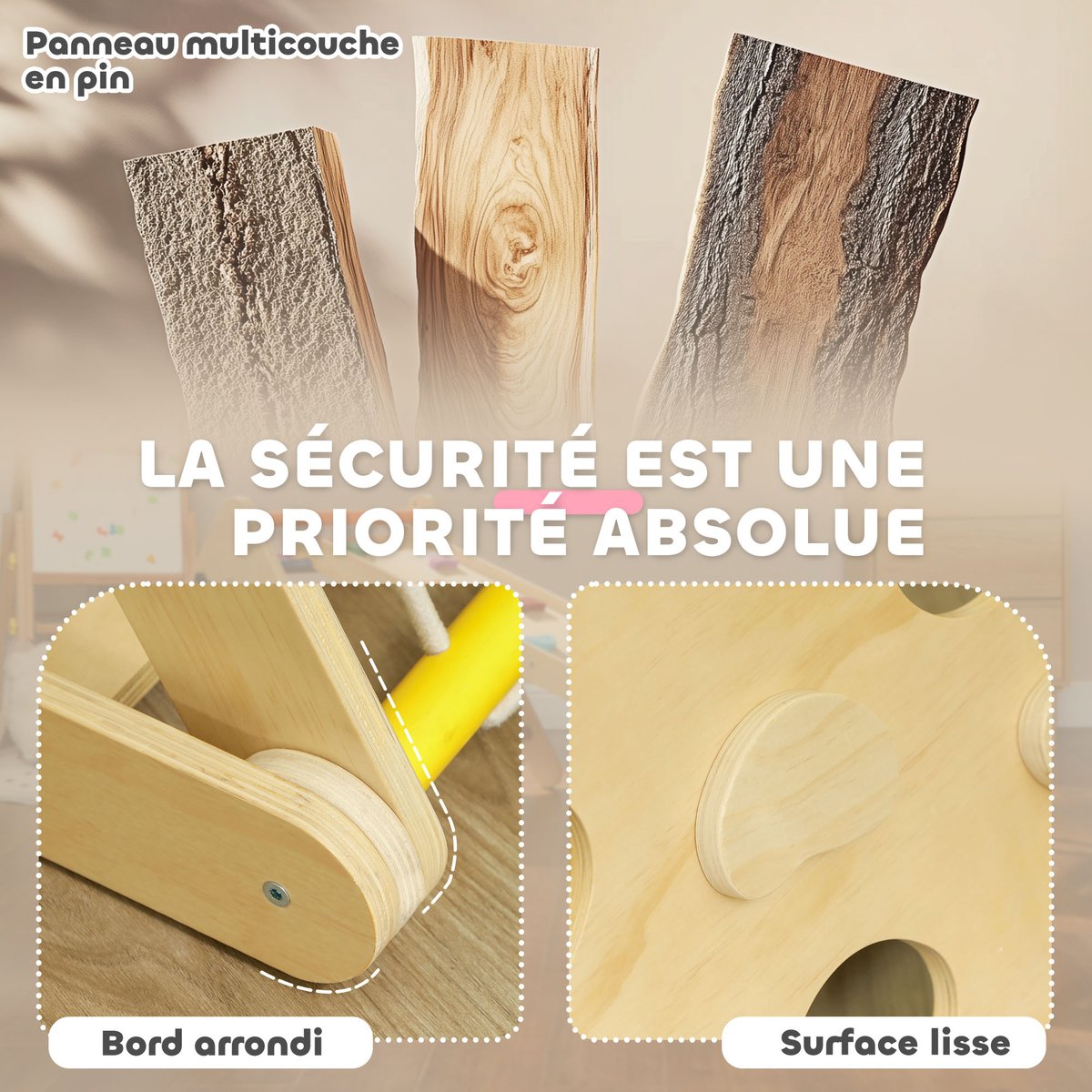 Parcours d'escalade pour enfants Panneau multicolore, AIYAPLAY
