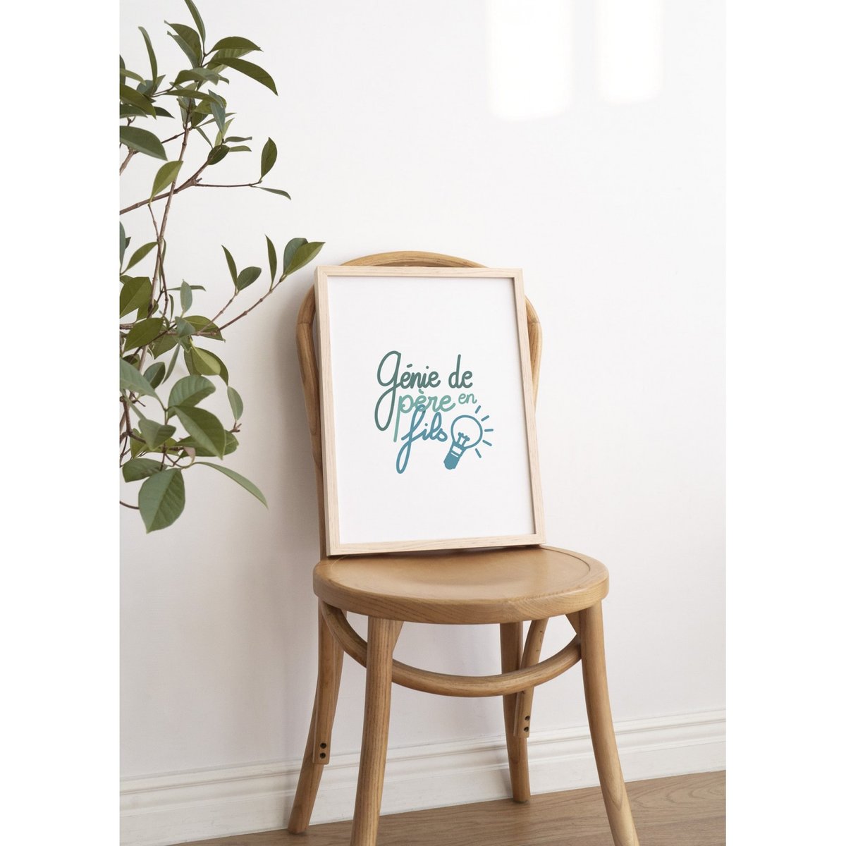 Affiche 'Génie de père en fils' blanc, L'AFFICHERIE