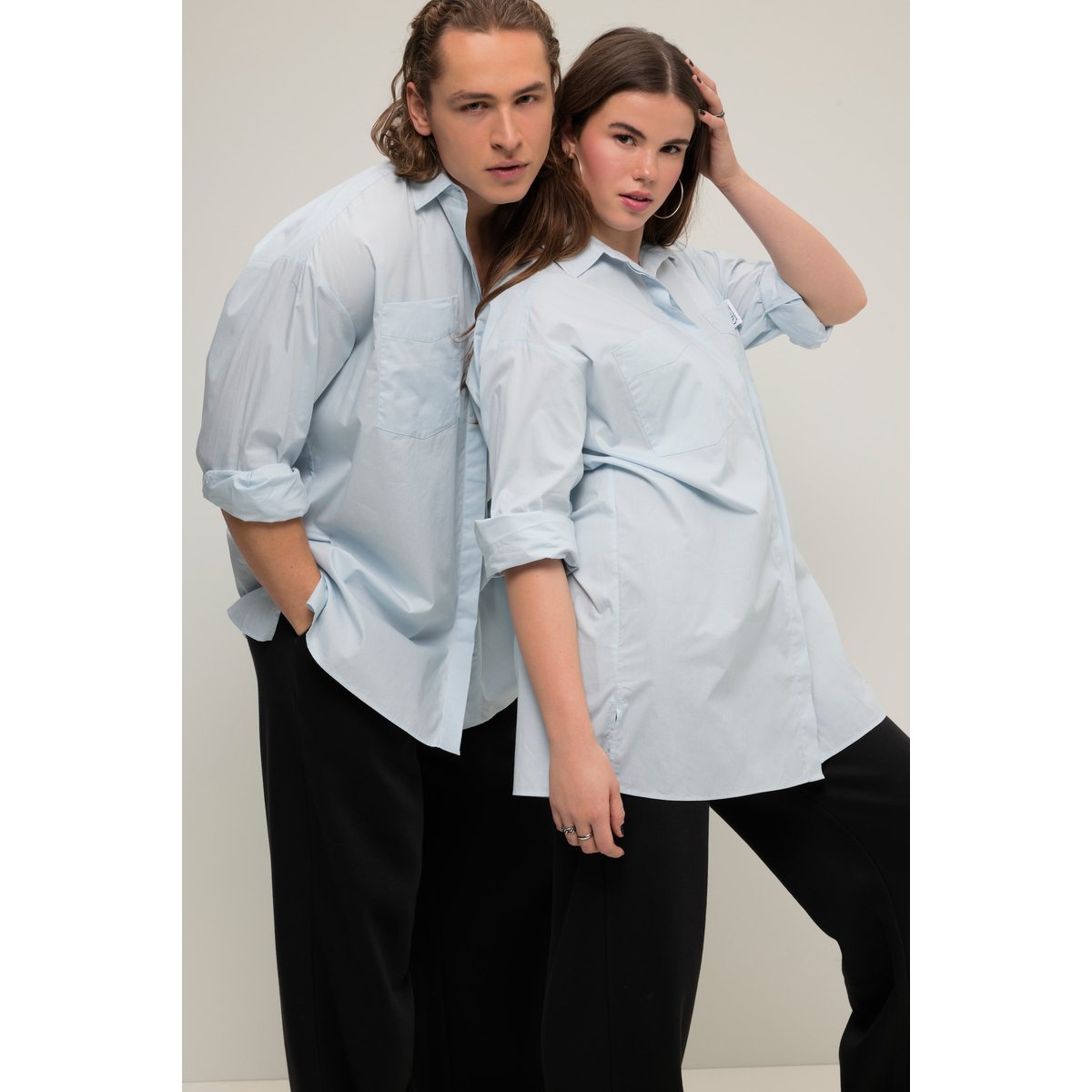 Chemisier oversized unisexe bleu clair, STUDIO UNTOLD