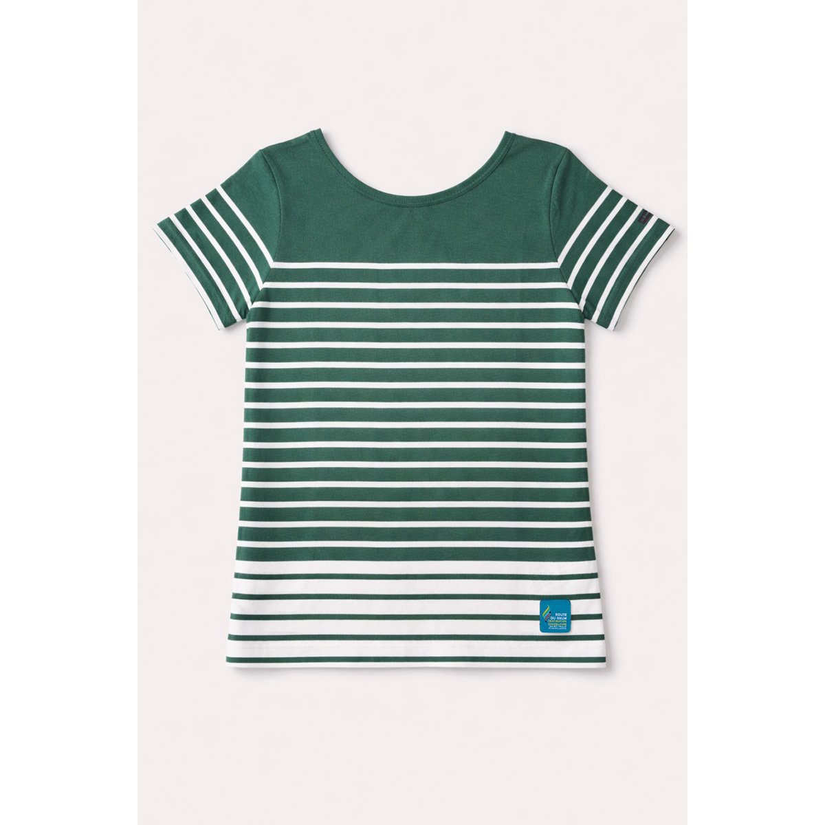 Marinière dos V - coton léger silver pine / blanc, ARMOR-LUX