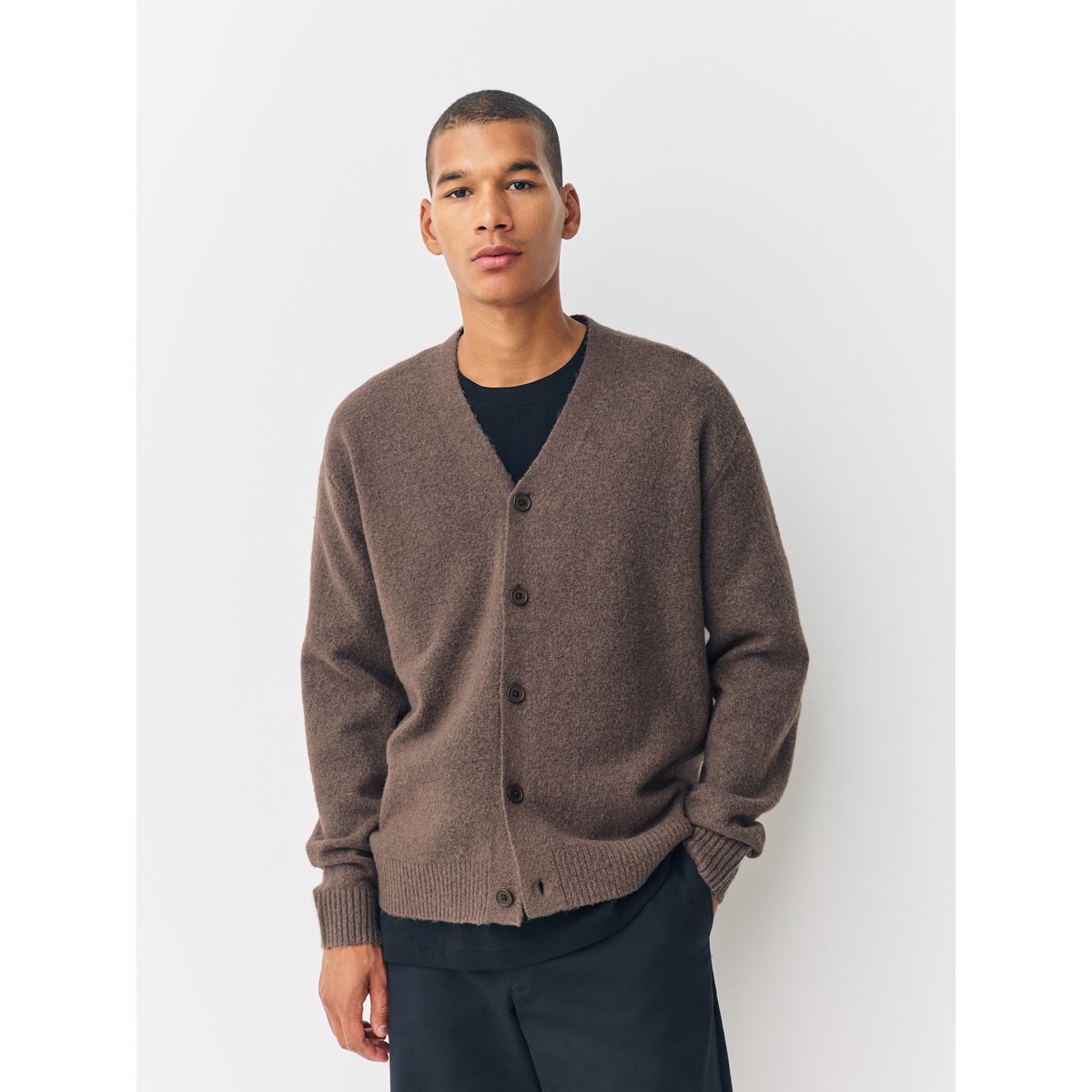 Cardigan décontracté confortable avec laine marron, NEXT