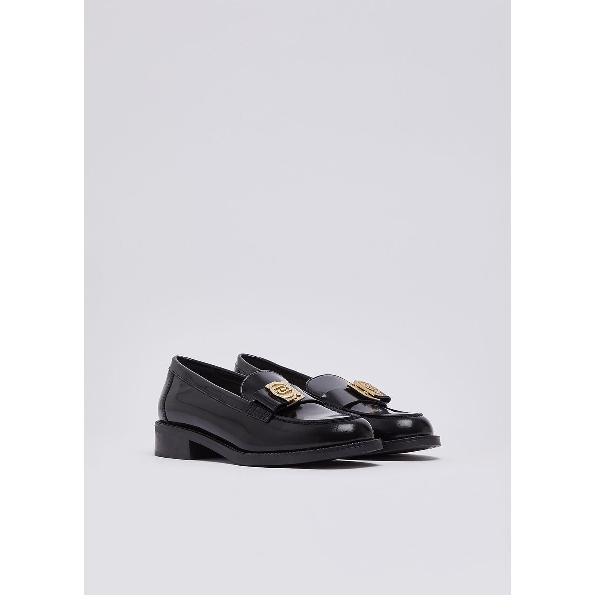 Mocassins en cuir abrasivata noir, LIU JO