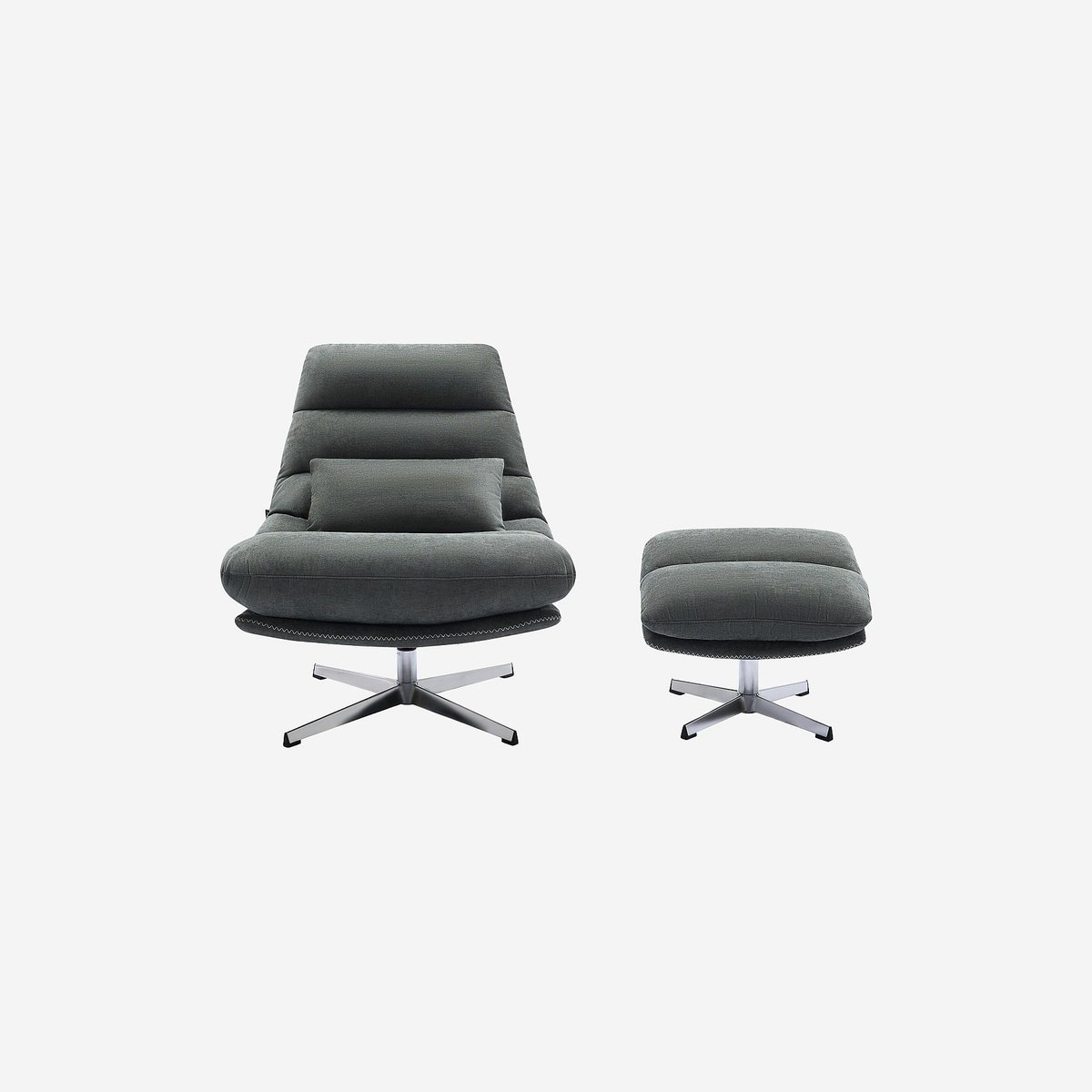Fauteuil droit polyester ODERZO vert sapin, kaki, HABITAT