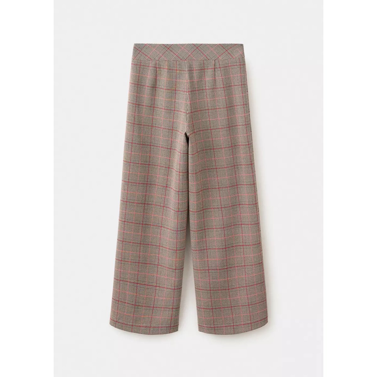 Pantalon droit à carreaux marron, MANGO KIDS