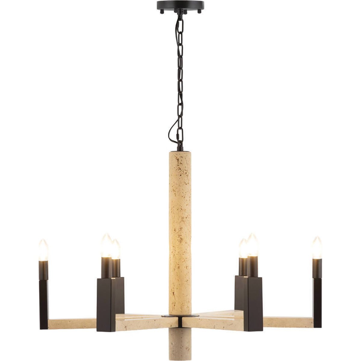 Suspension d'architecte en travertin beige travertin et noir, RECOLLECTION