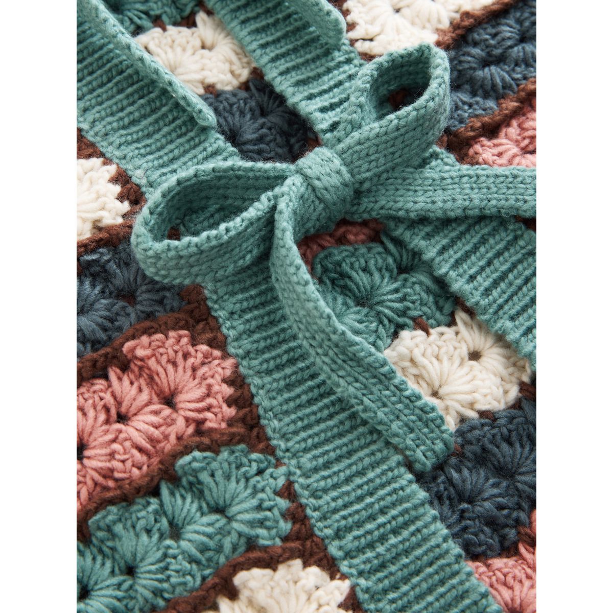 Cardigan tricoté main à nouer sur le devant bleu/rose multicolore, NEXT