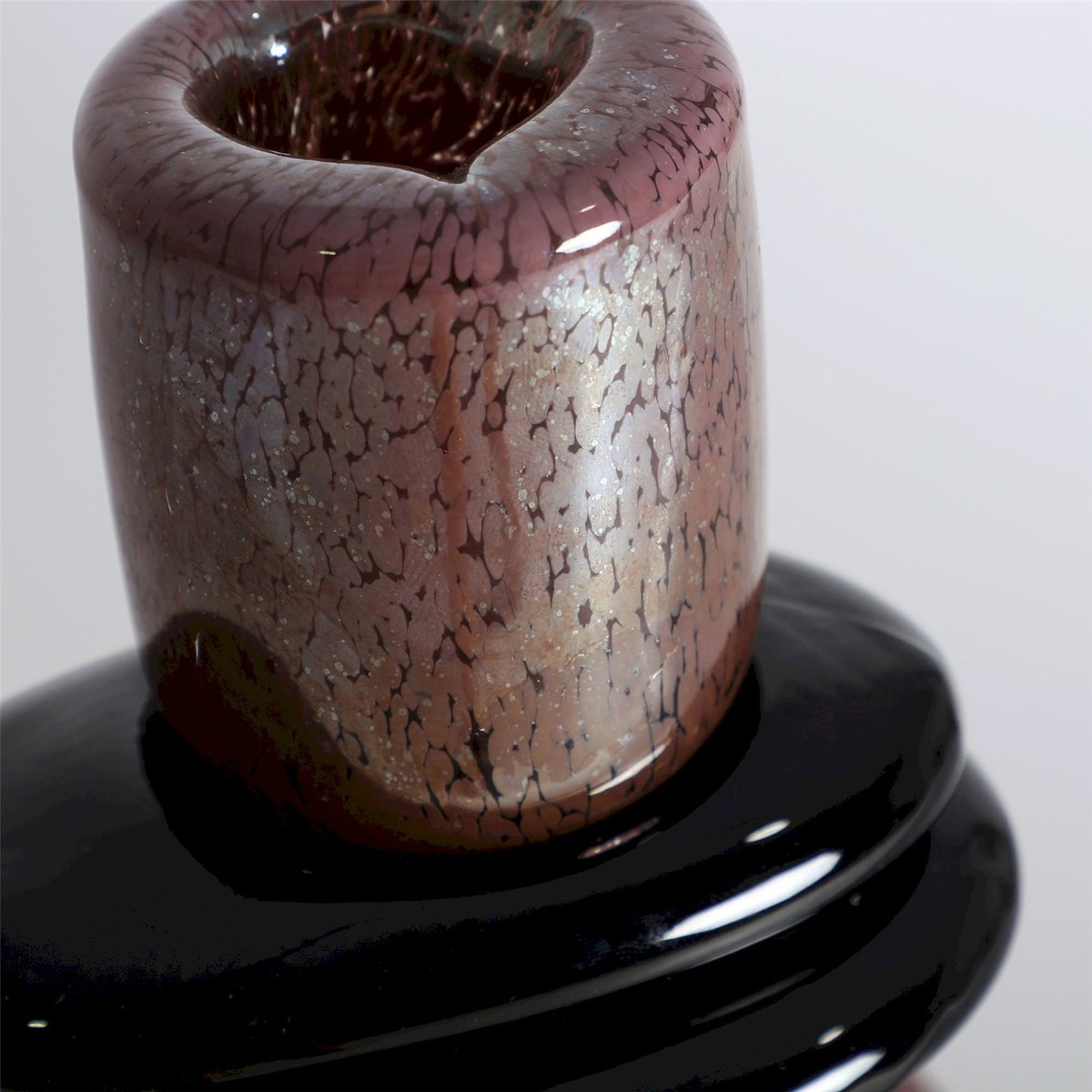 Vase contemporain en verre finition brillante bordeaux profond finition brillante, RECOLLECTION