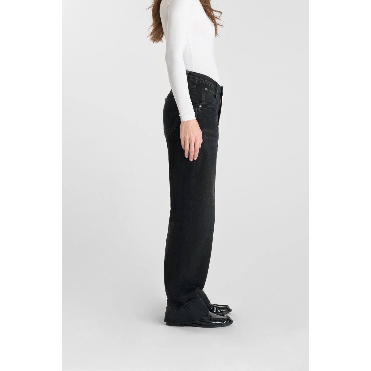 Jeans loose, large 400/28 loose , longueur 34 black / black, LE TEMPS DES CERISES