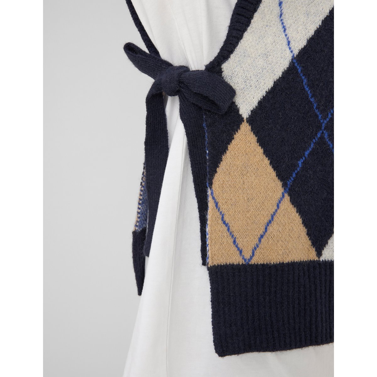 Pull sans manches jacquard multicolore, BZB