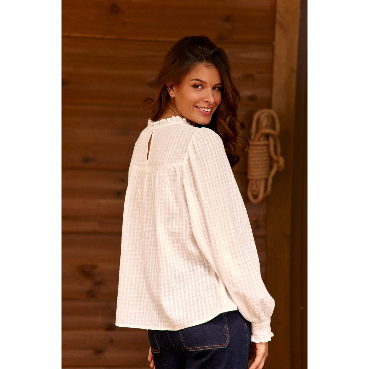 BLOUSE uni BIRSENA 11-ecru, LA PETITE ETOILE