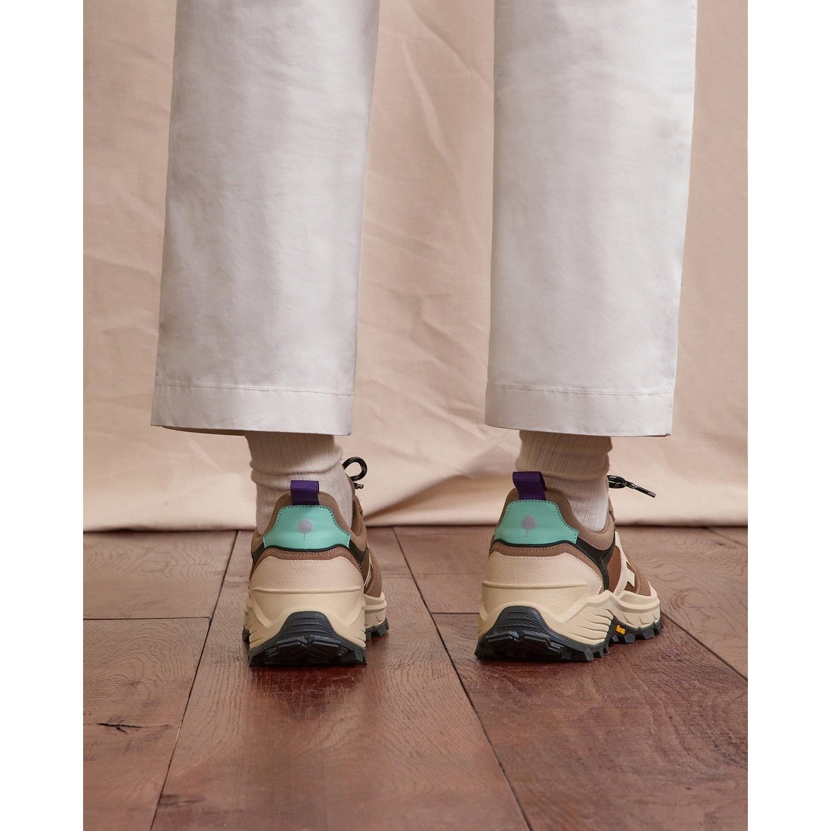 Running tissu suede HAZEL MONSTERA beige clair, FAGUO