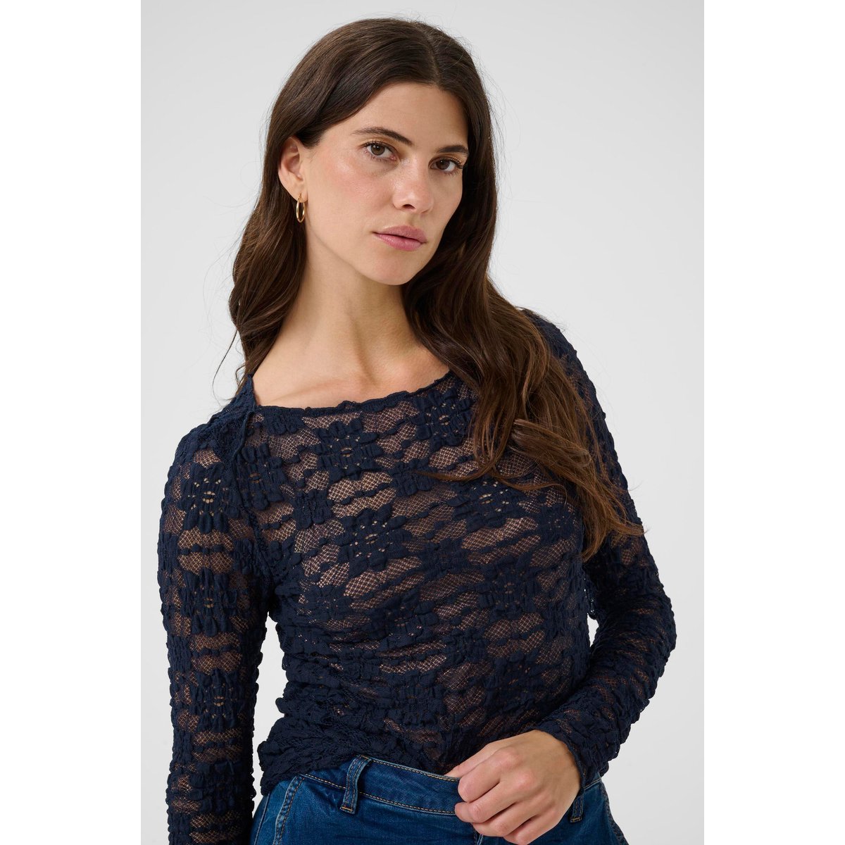 Blouse à manches longues bleu navy blazer, CREAM