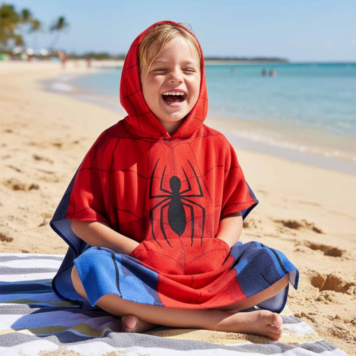 Poncho de bain, SPIDERMAN rouge, MARVEL