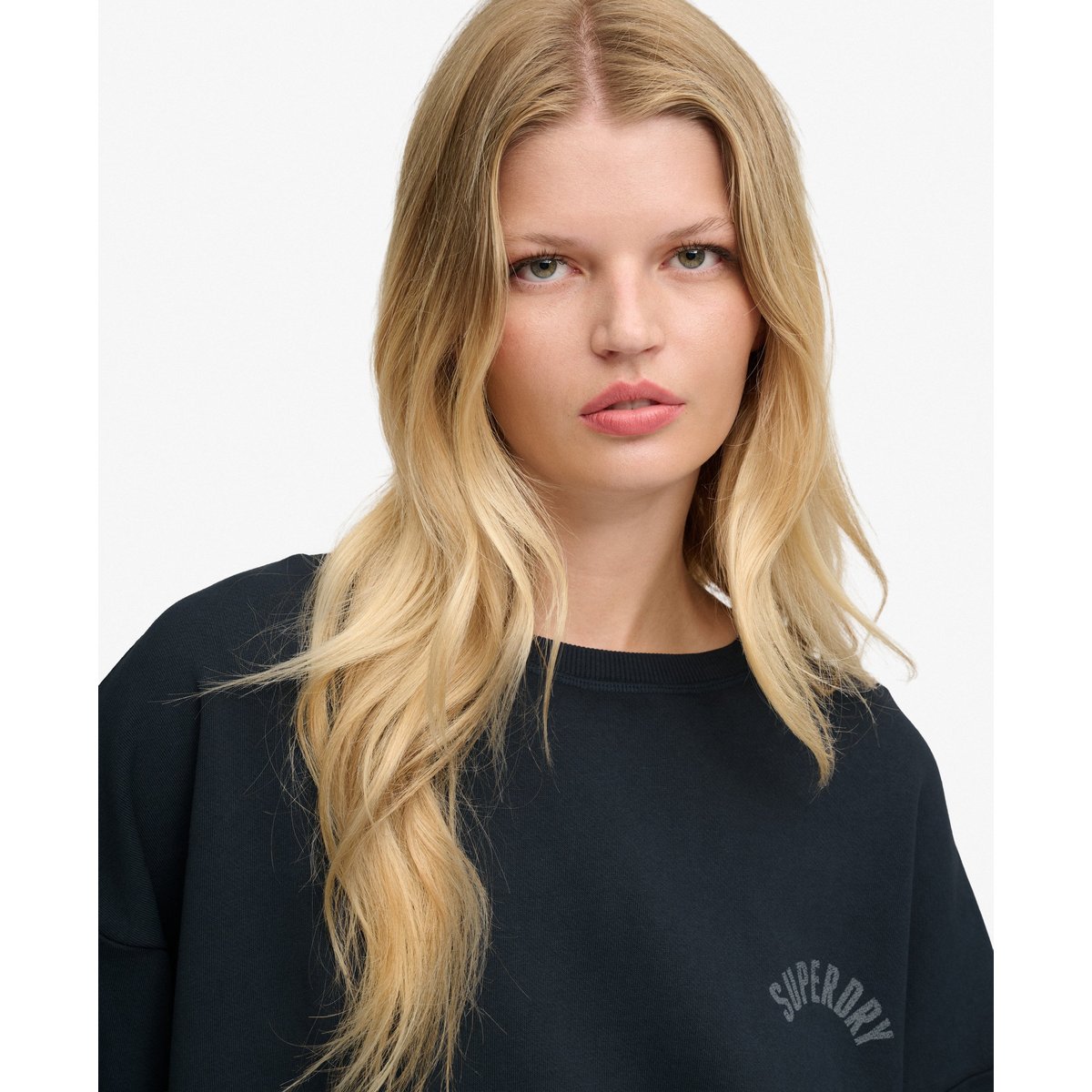 Sweat Athletic Essentials Coupe Oversize bleu marine éclipse, SUPERDRY