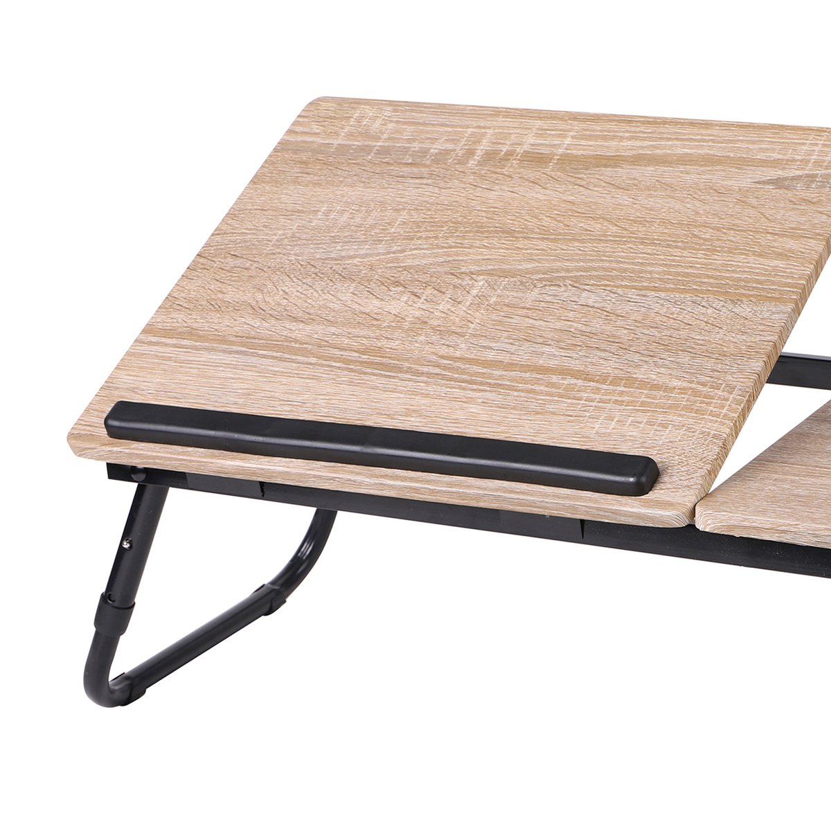 Plateau de lit pour ordinateur ou tablette en bois et métal noir bois, WADIGA