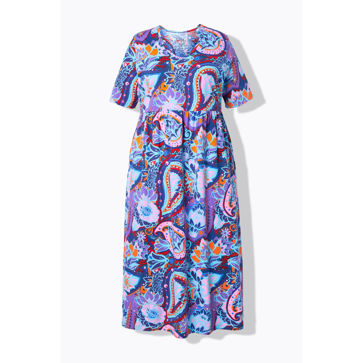 Robe maxi coupe évasée, poches violet, ULLA POPKEN