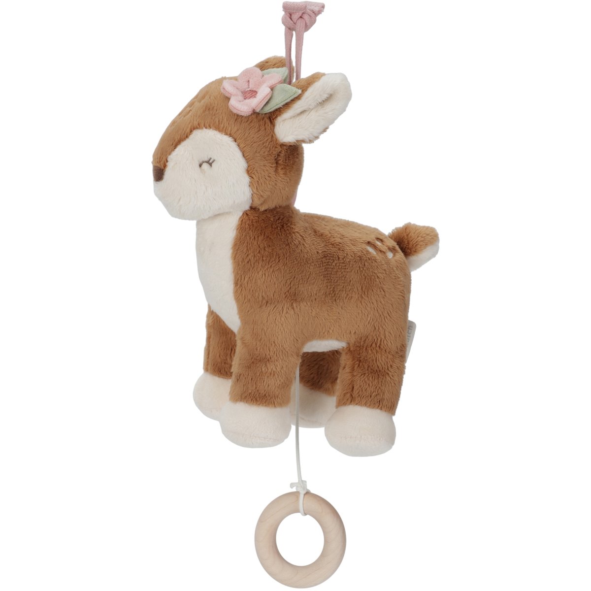 Peluche musicale rose, beige, marron, LITTLE DUTCH