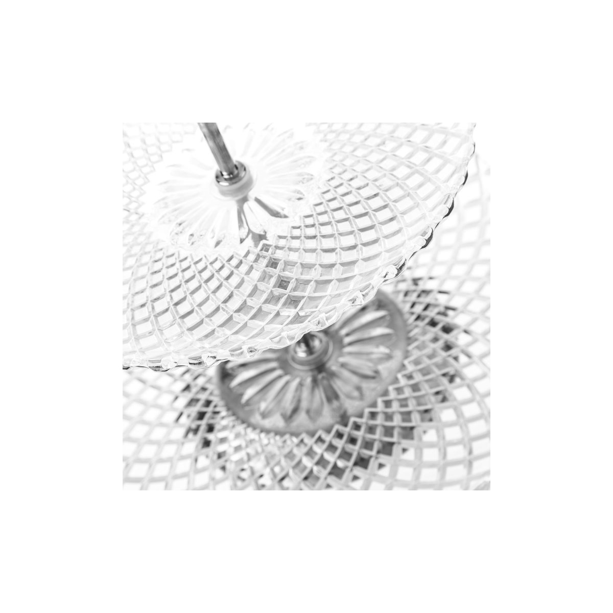 Plat de présentation fruits ou gâteaux à 3 étages en verre harlequin transparent, WADIGA