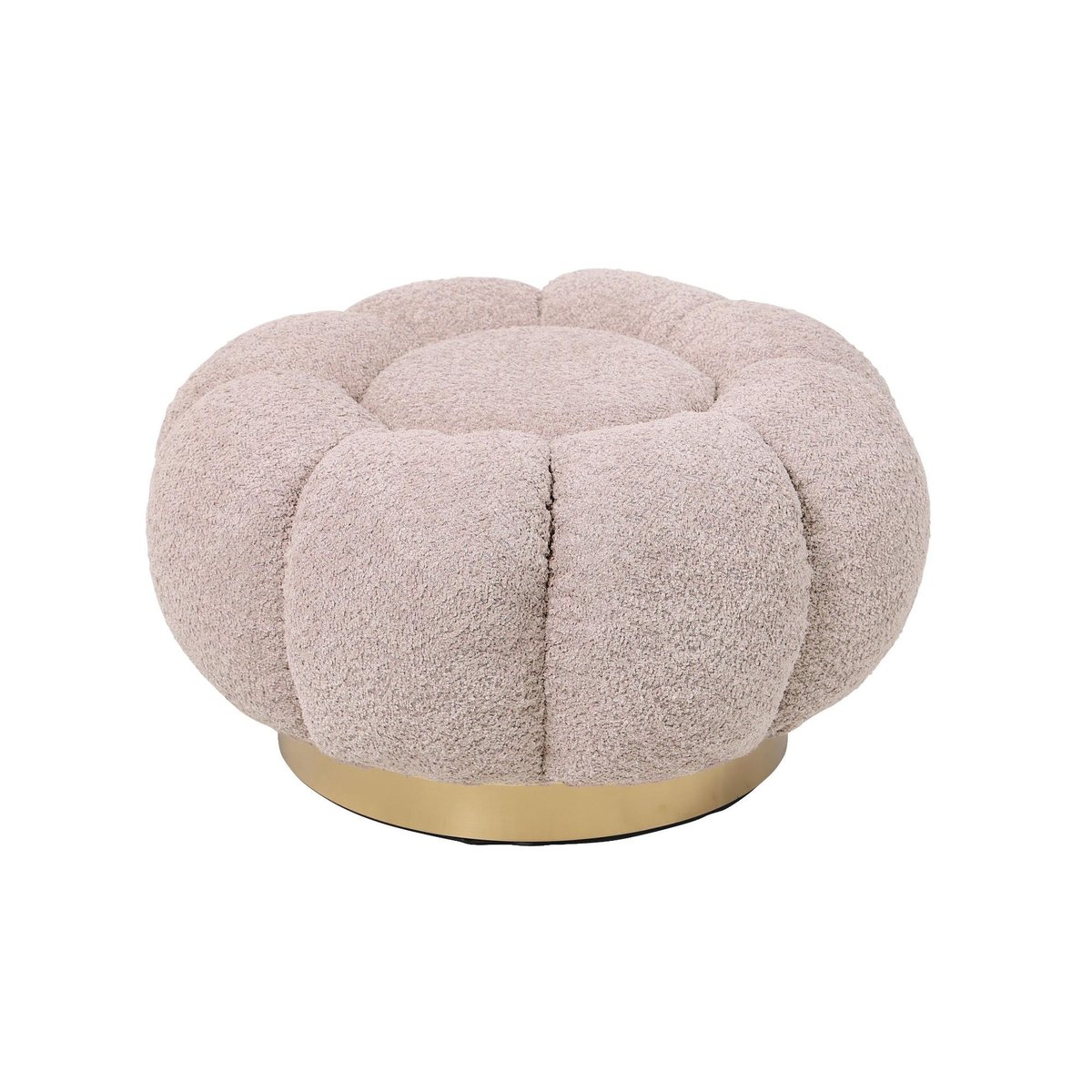 Pouf en tissu bouclé en forme de fleur D65 - JUST rose poudré, HELLIN, DEPUIS 1862