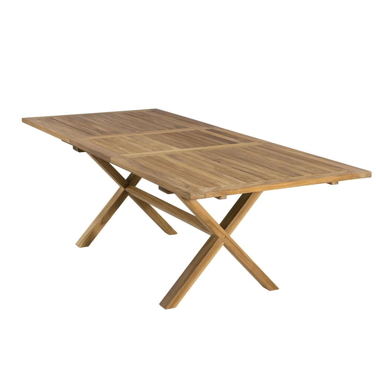 Table de jardin extensible rectangulaire tréteaux en bois de teck massif 180/240x100cm SUMMER 10 personnes bois naturel, PIER IMPORT