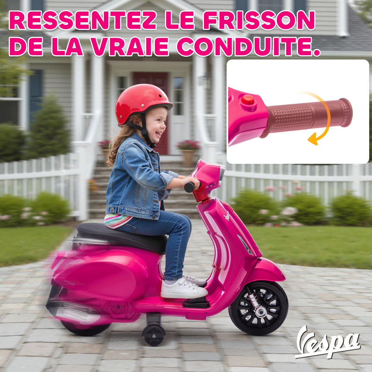Moto électrique à conducteur assis Plastique rose, AIYAPLAY