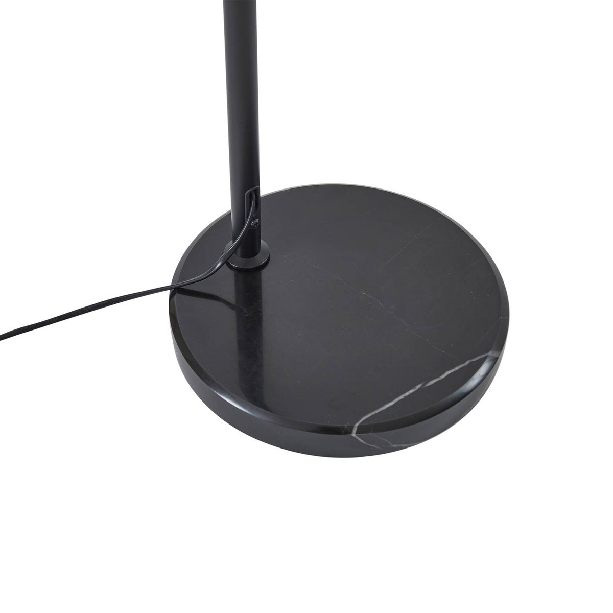 Lampadaire en métal moderne, Tonka noir, doré, LINDBY