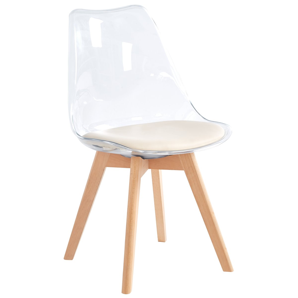 Lot de 4 chaises scandinaves, CARMEN beige, NORDLYS