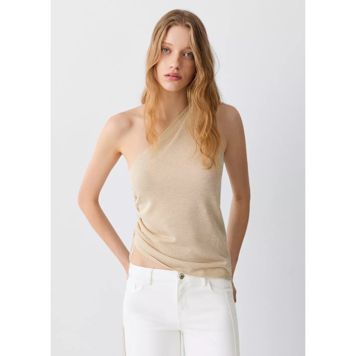 Jean low waist wide leg blanc, MANGO TEEN