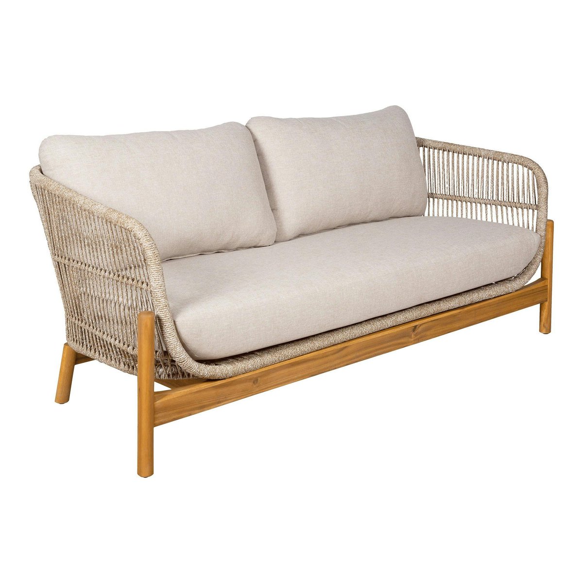 Canapé de jardin en bois d'acacia et corde IBIZA bois naturel, PIER IMPORT