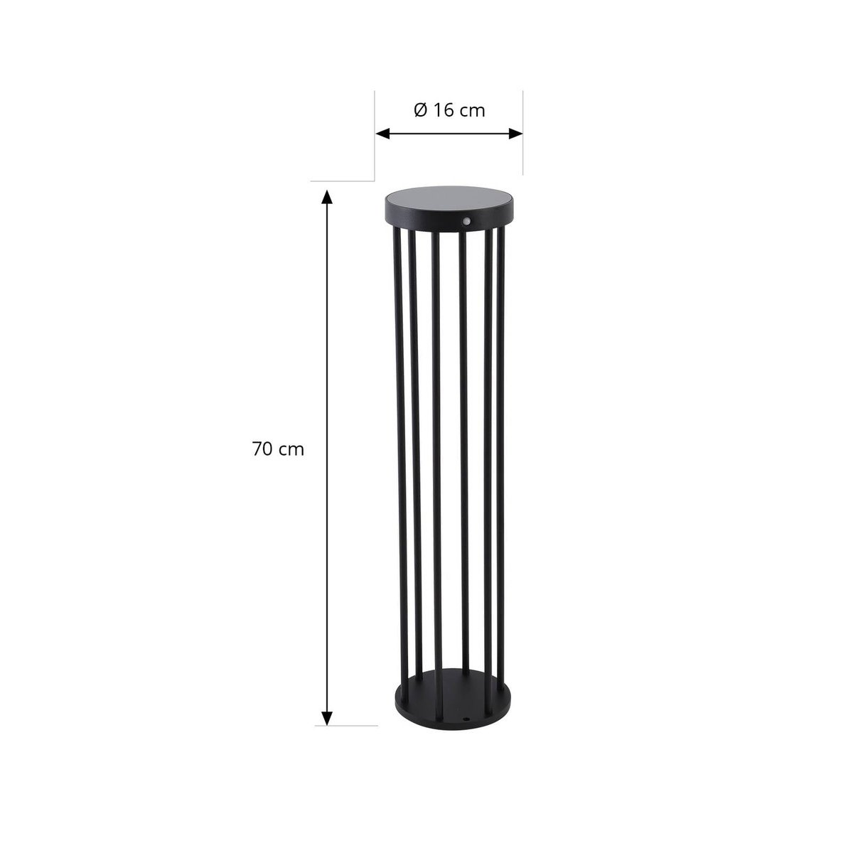 Lampe solaire en aluminium moderneLED noir sable, LUCANDE
