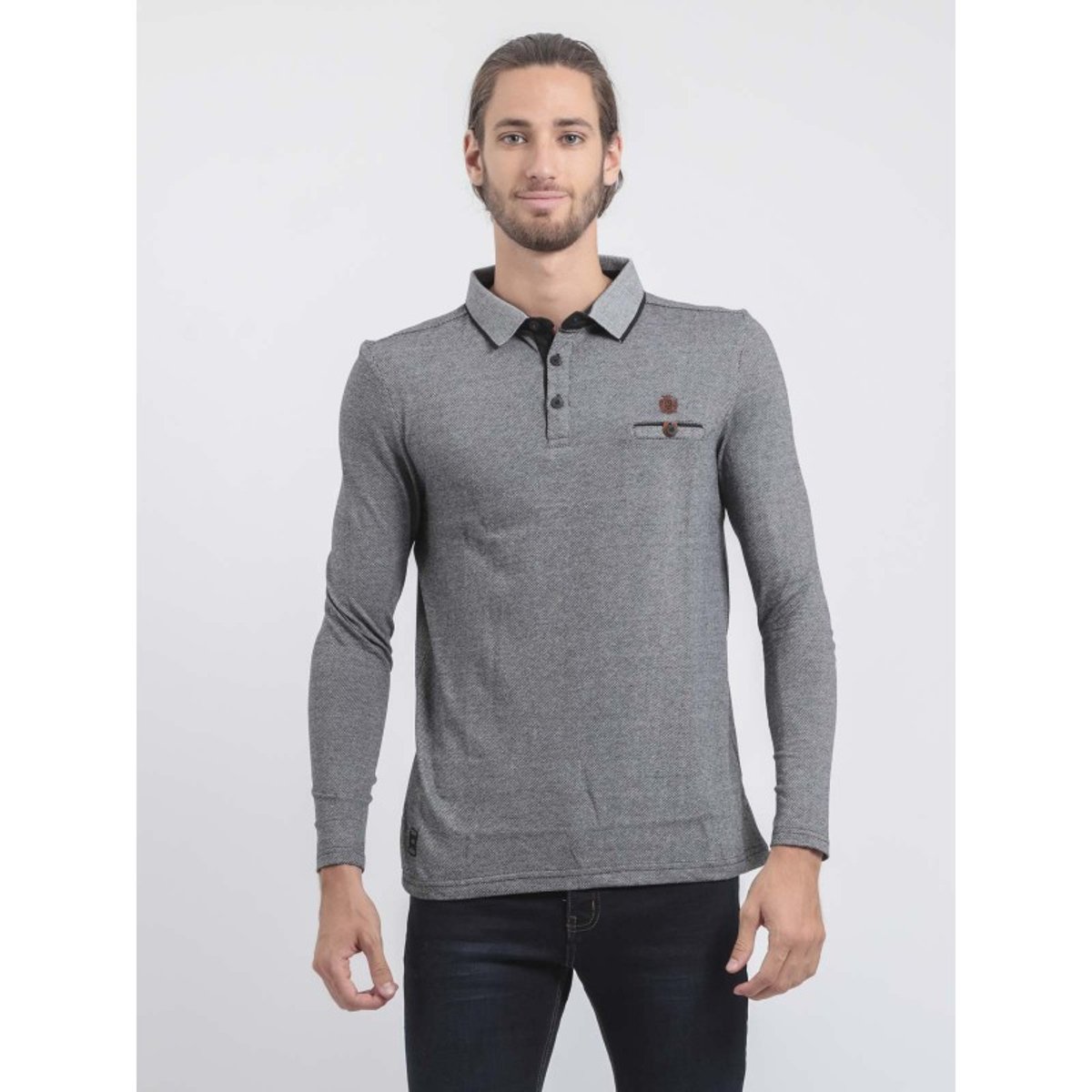 Polo Manches Longues Piwanga noir, RITCHIE
