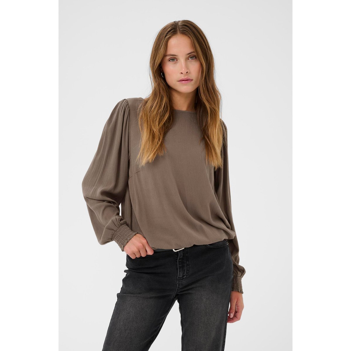 Blouse à manches longues gris morel, KAFFE
