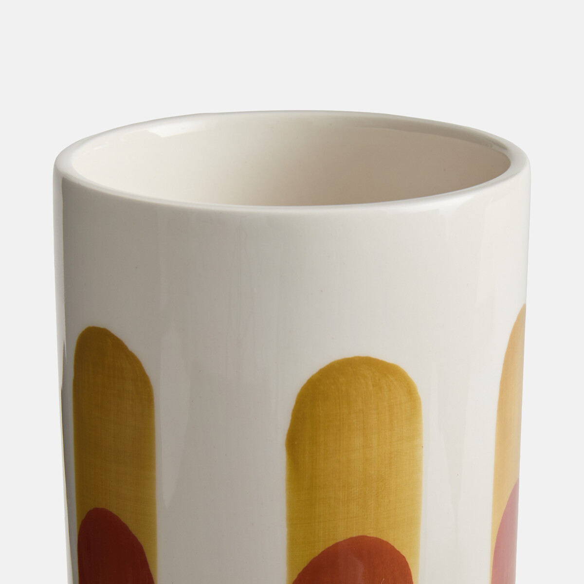 Vase en céramique, peint à la main, hauteur 18 cm, JAOMA terracotta/ocre, LA REDOUTE INTERIEURS